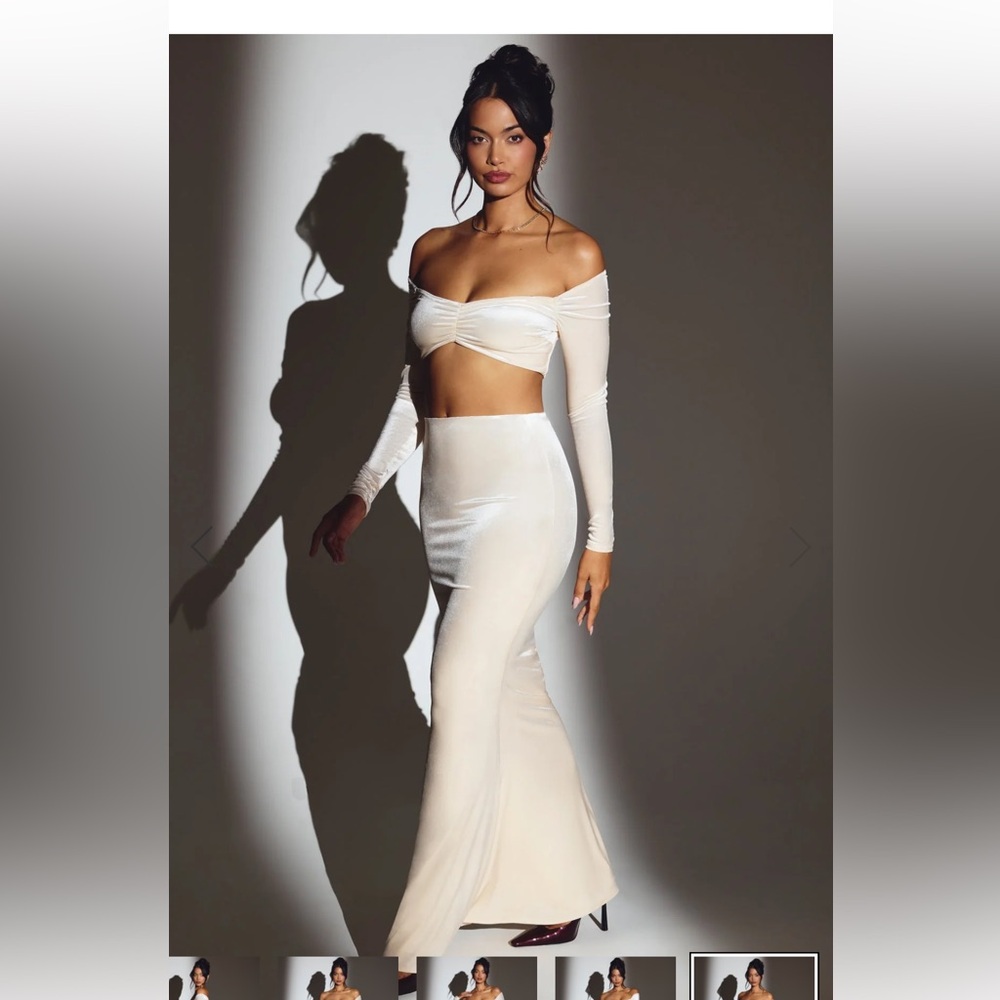 Oh Polly Cream Long Sleeve Dress Set